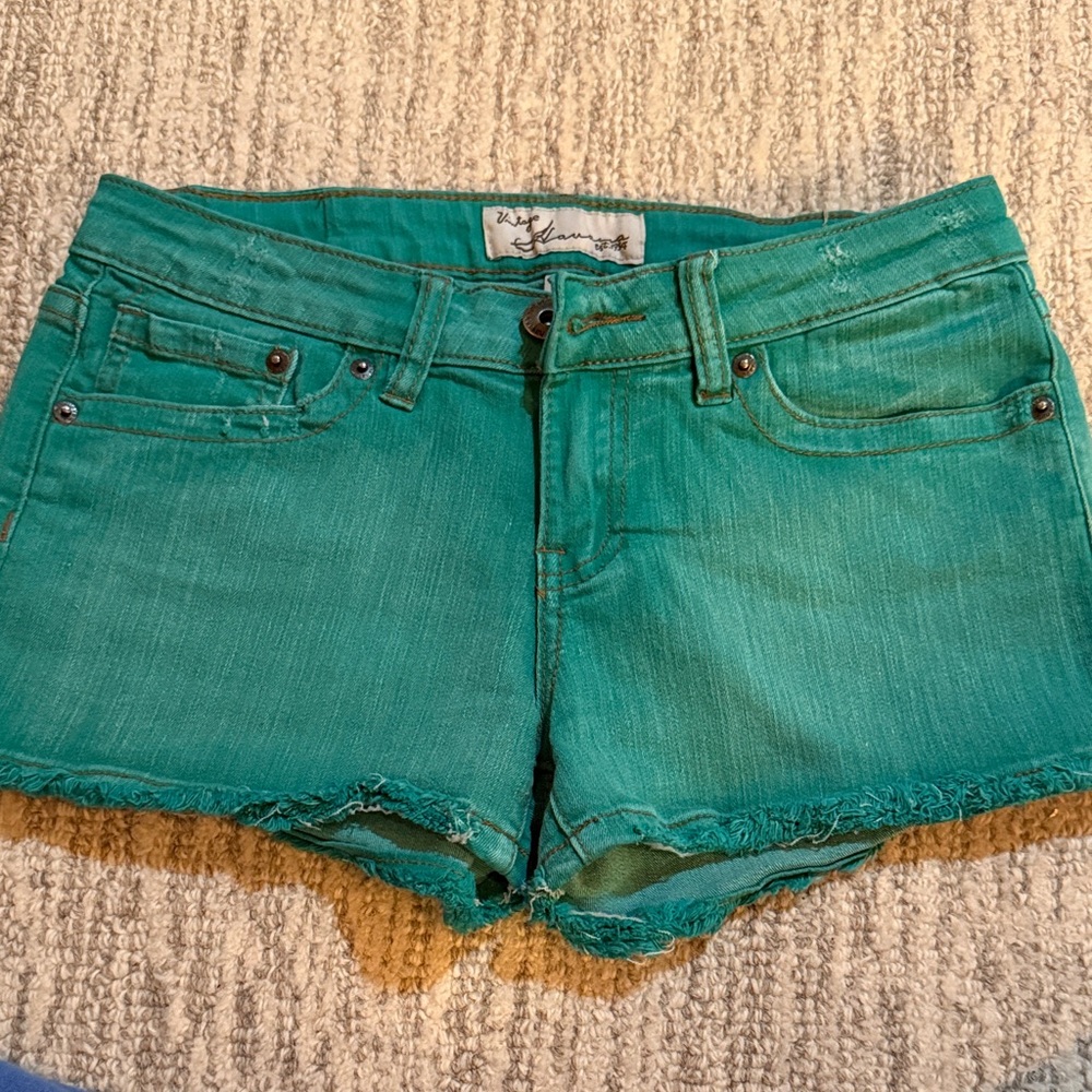 Vintage Havana Teal Jean Shorts